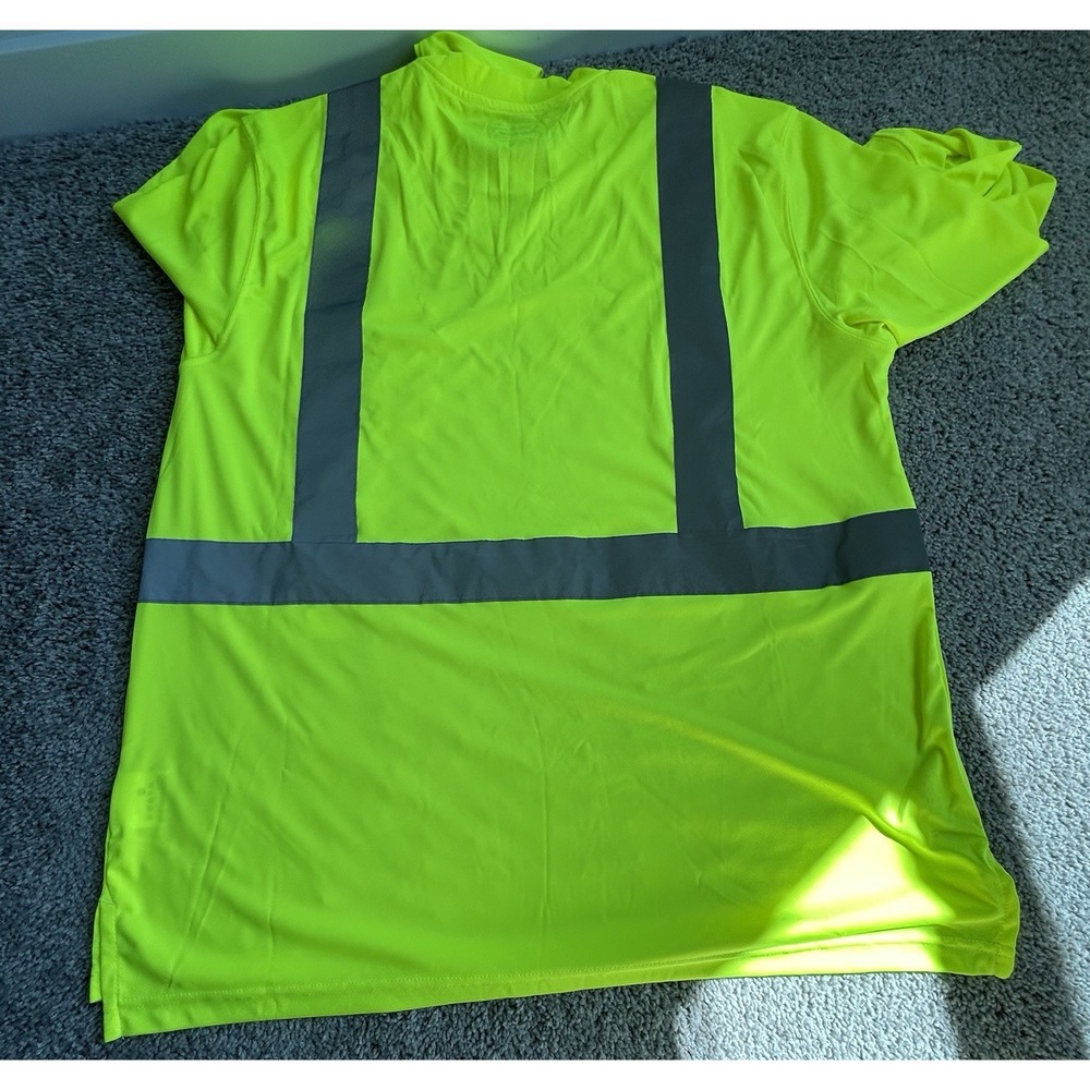 Dickies Mens Neon Hi-Vis Workwear Long Sleeve Safety Shirt Sz XL 3M Scotchlite - Picture 7 of 7